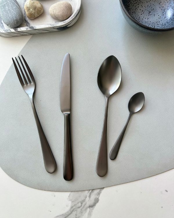 Набор столовых приборов 4 предмета, серия Epsilon Matt Black PVD, NARIN (Турция)