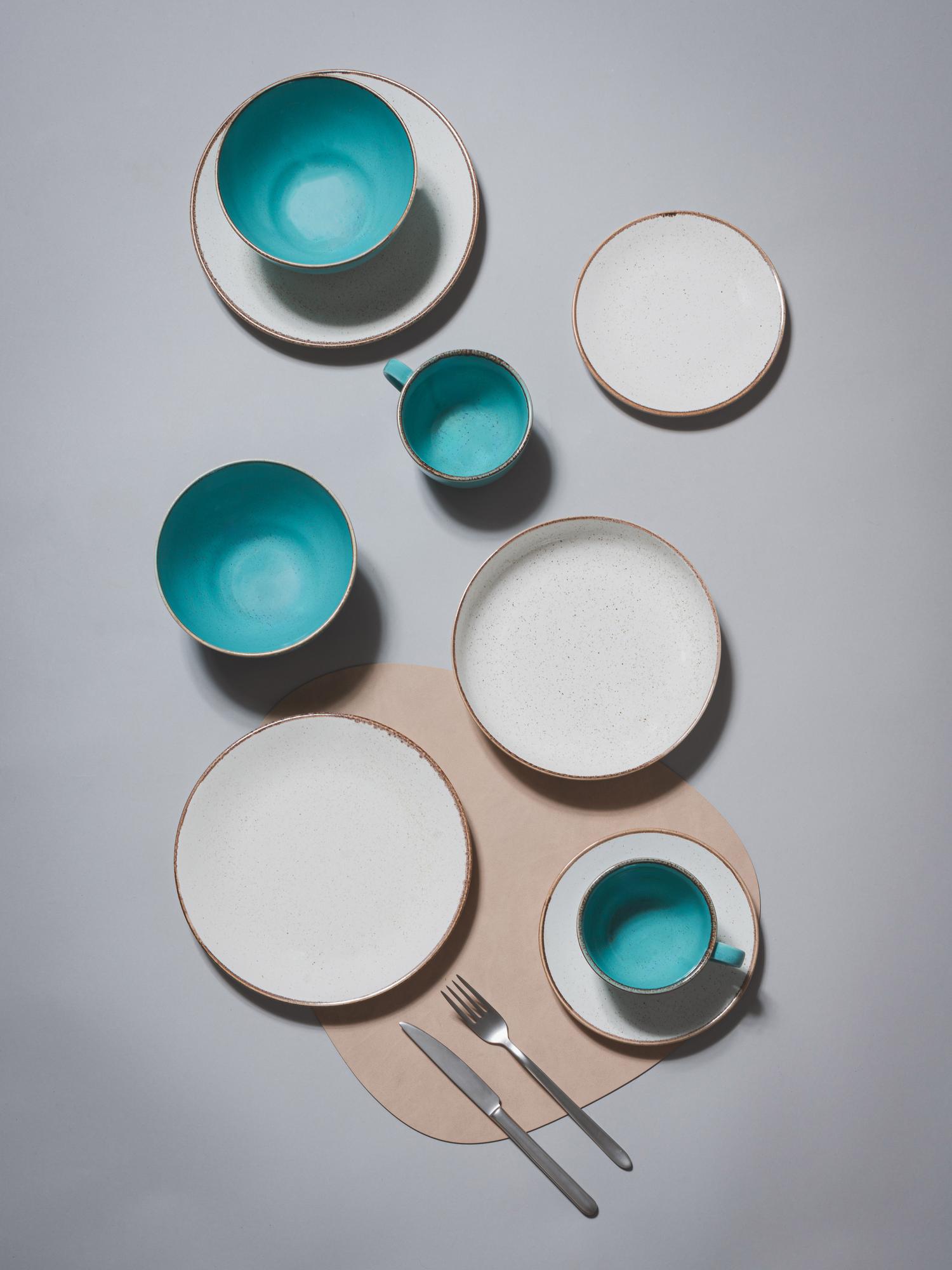 Набор на 2 персоны / 9 предметов Seasons (бежевый/бирюзовый)