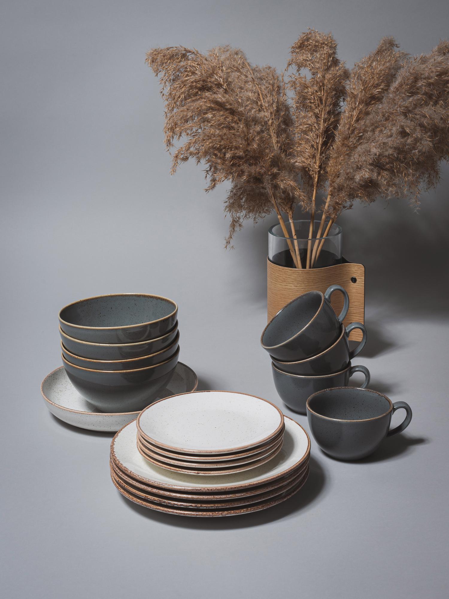 Набор на 4 персоны / 17 предметов Seasons (бежевый/темно-серый)