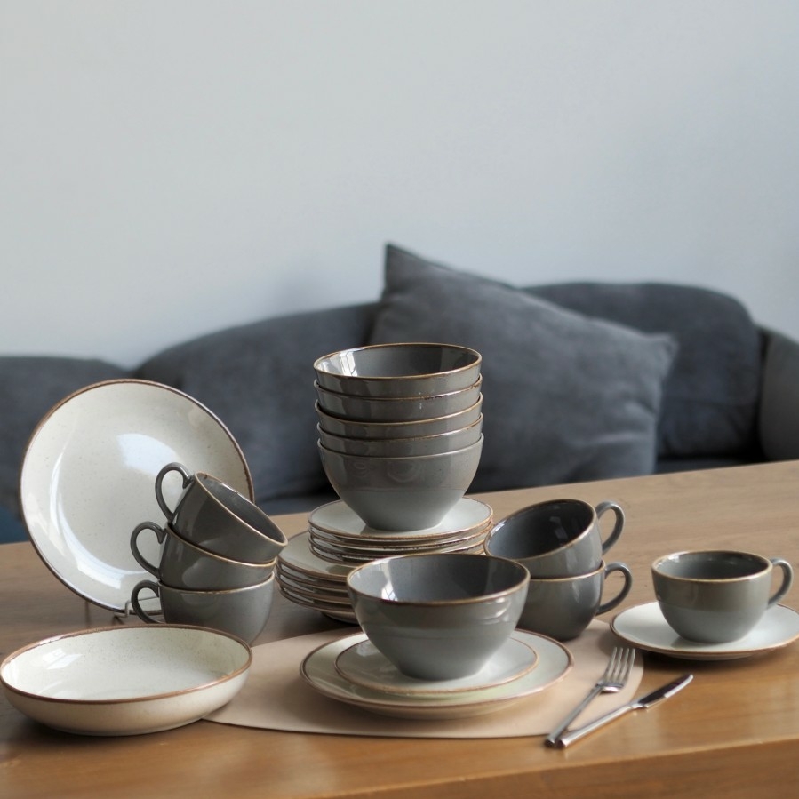 Набор на 6 персон / 25 предметов Seasons (бежевый/темно-серый)