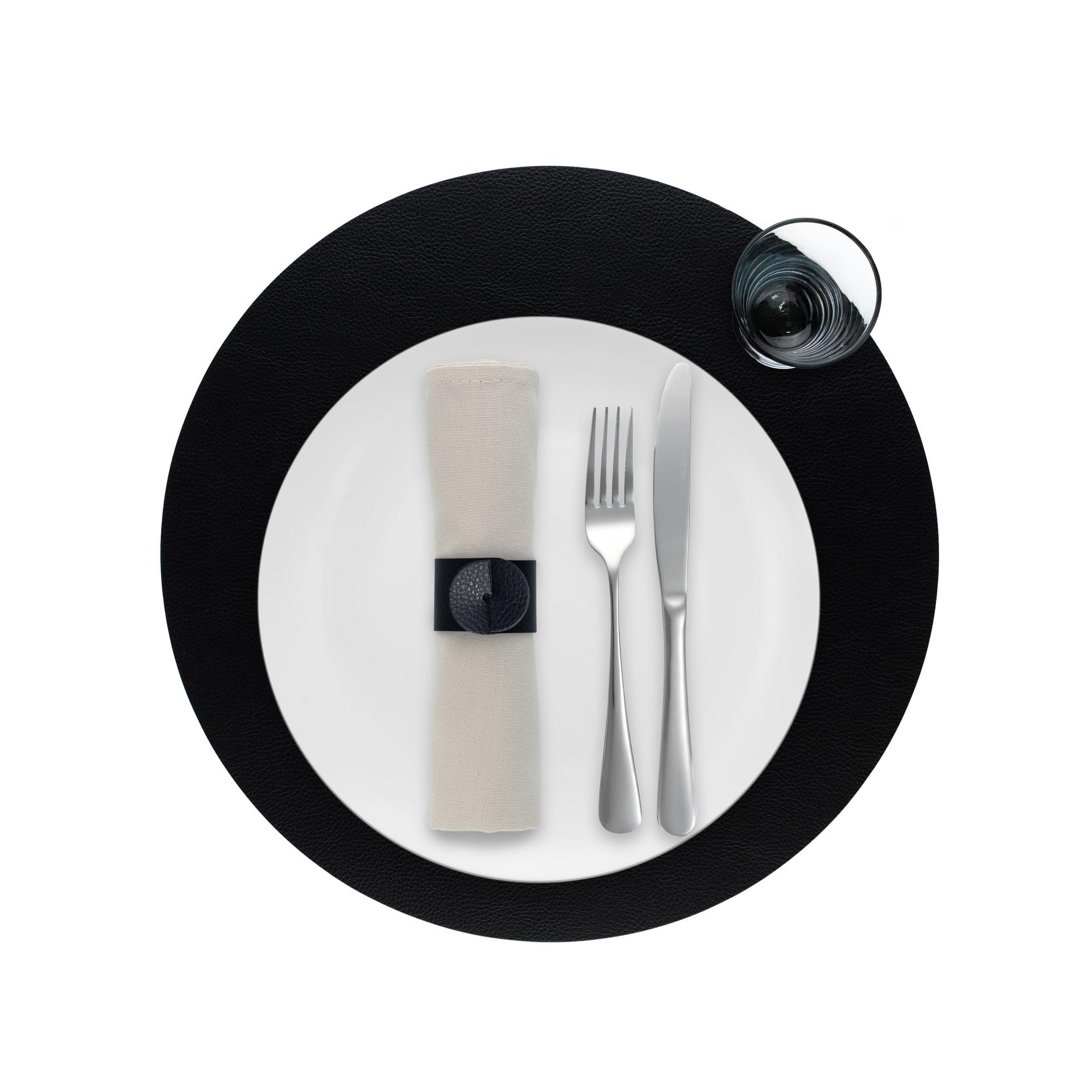 Сервировочная салфетка круглая из кожи 38 см (угольный) SKINNATUR