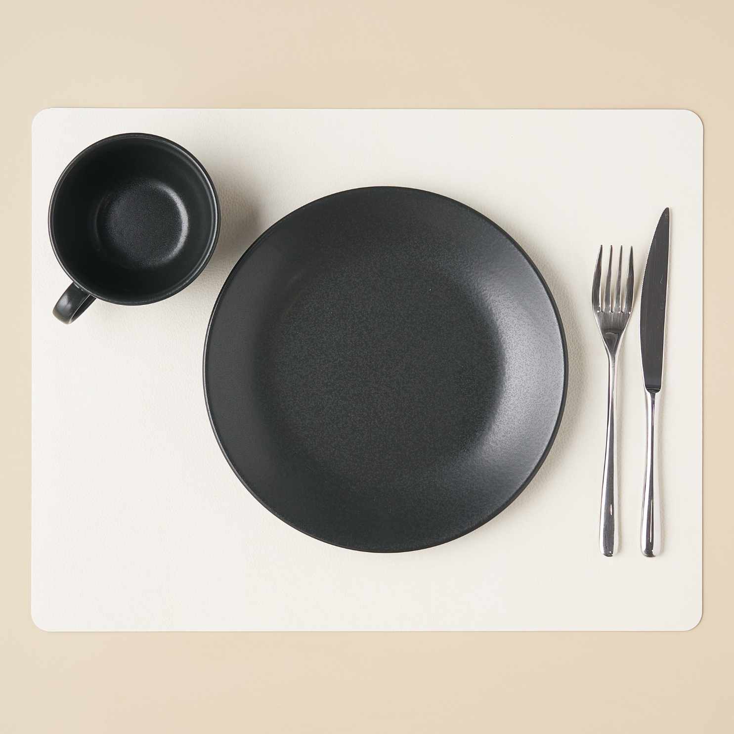 Сервировочная салфетка прямоугольная из кожи 45х35 см (белый) SKINNATUR