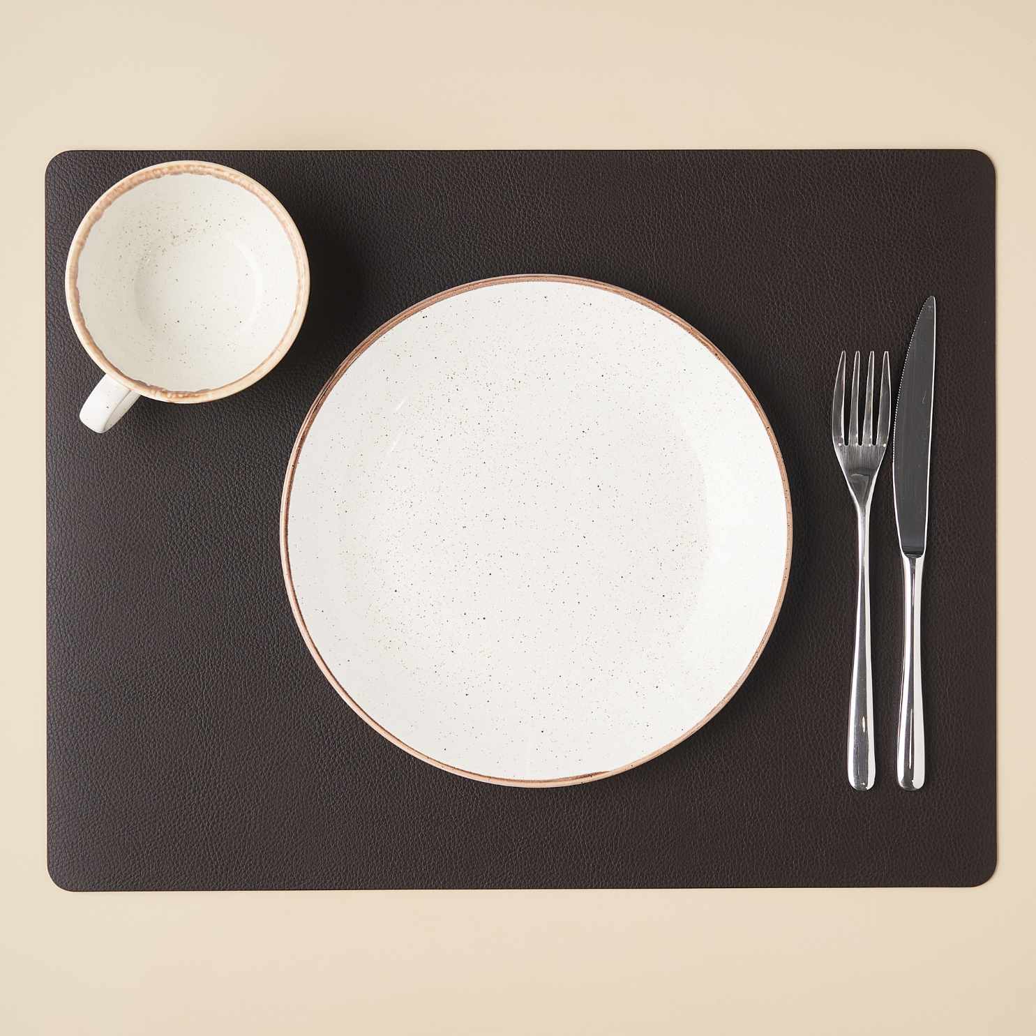 Сервировочная салфетка прямоугольная из кожи 45х35 см (темно-кофейный) SKINNATUR