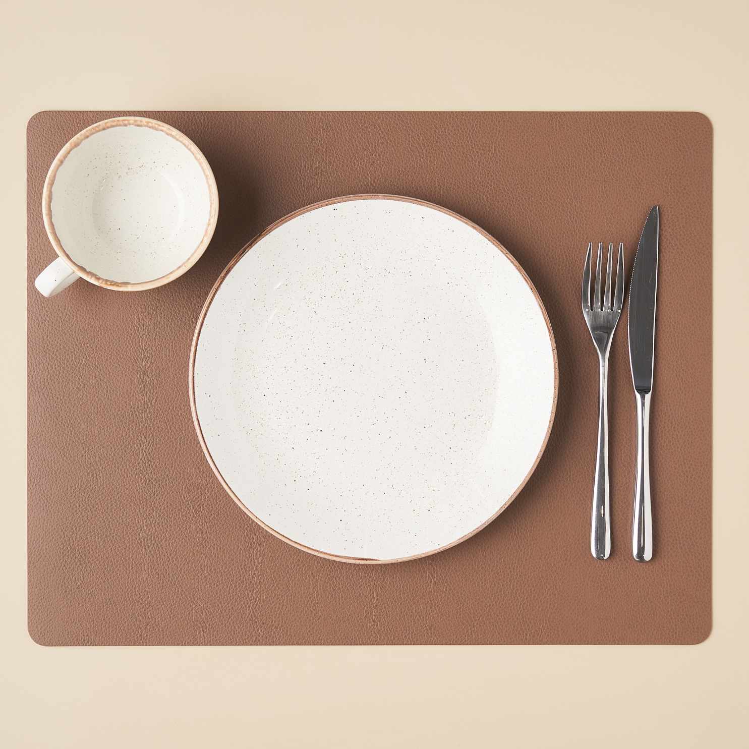 Сервировочная салфетка прямоугольная из кожи 45х35 см (коричневый) SKINNATUR