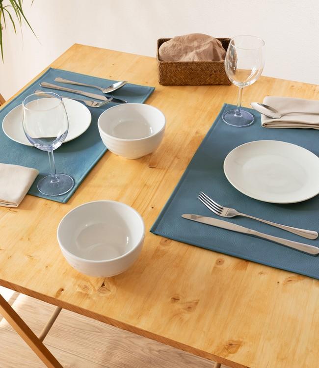 Сервировочная салфетка из экокожи 45х30 см (серо-синий) MONACO