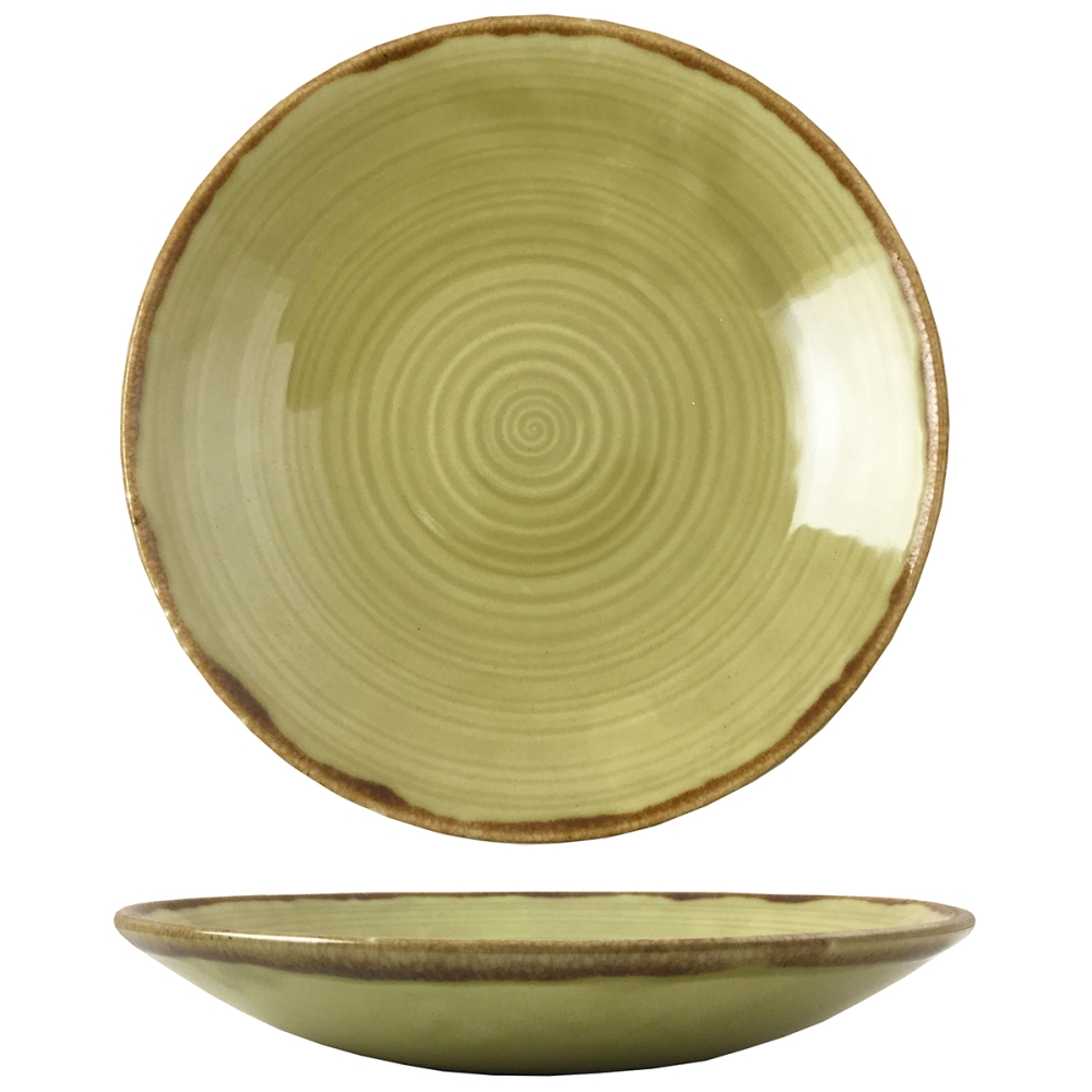 Тарелка полуглубокая 25  см, цвет - оливковый, AUTUMN, CONTINENTAL