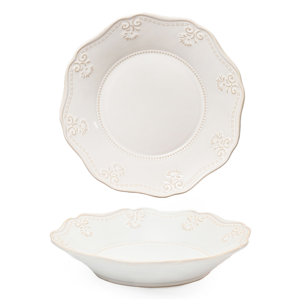 Тарелка глубокая с кружевом 22 см (450 мл), TBL, Lace