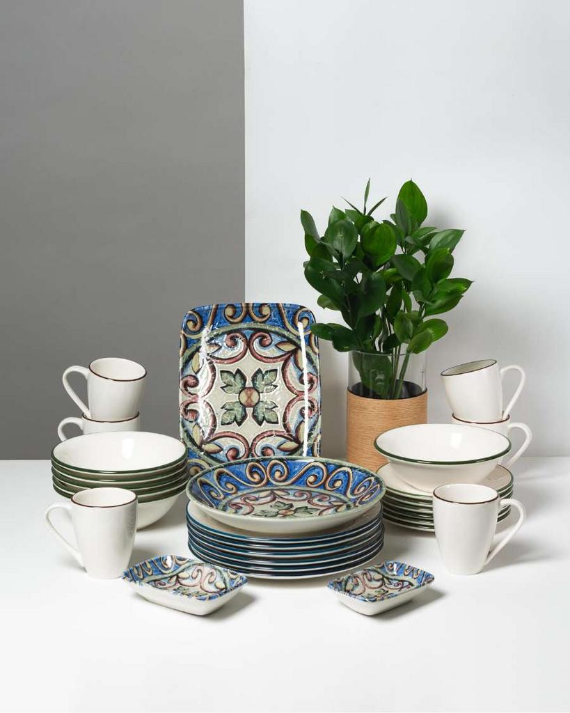 Сервиз ID FINE, микс Amalfi и Modest на 6 персон/28 предметов, Турция