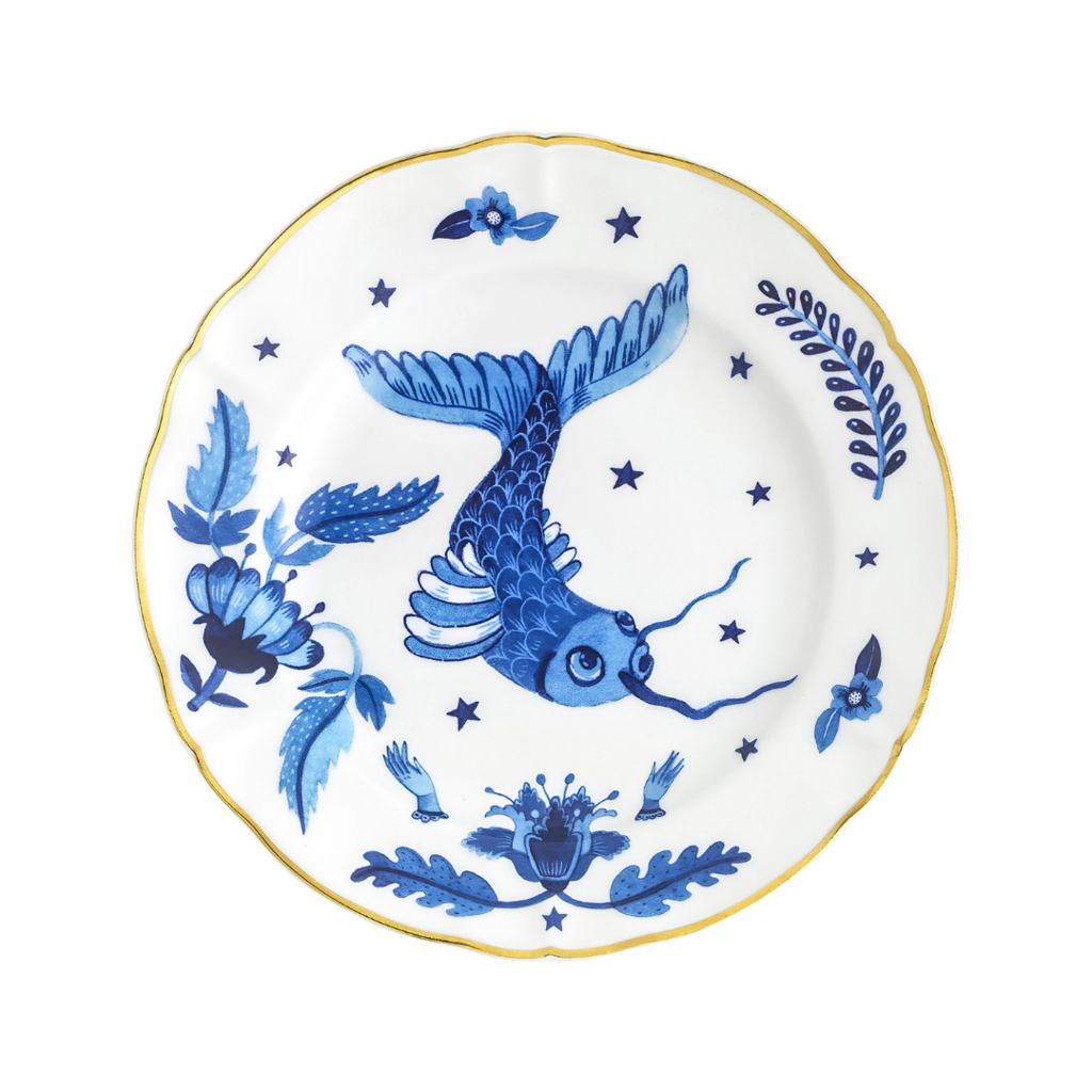 Тарелка плоская 20,5 см Blue Fish, BITOSSI HOME, Fabula / Funky Table