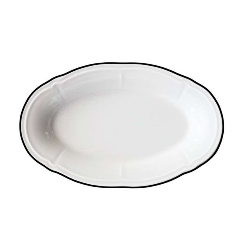 Блюдо овальное 21 см, ID FINE, Line черный
