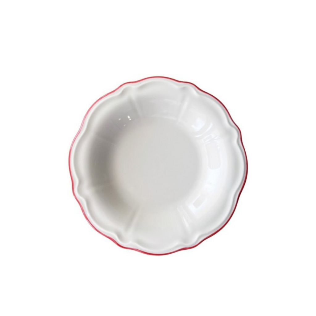 Тарелка глубокая для каши 15 см, ID FINE, Line красный