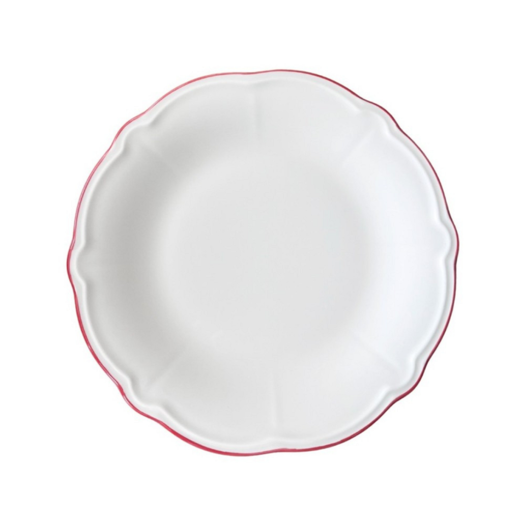 Тарелка плоская 21 см, ID FINE, Line красный