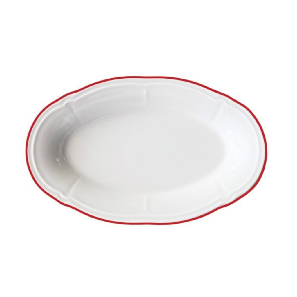 Блюдо овальное 21 см, ID FINE, Line красный