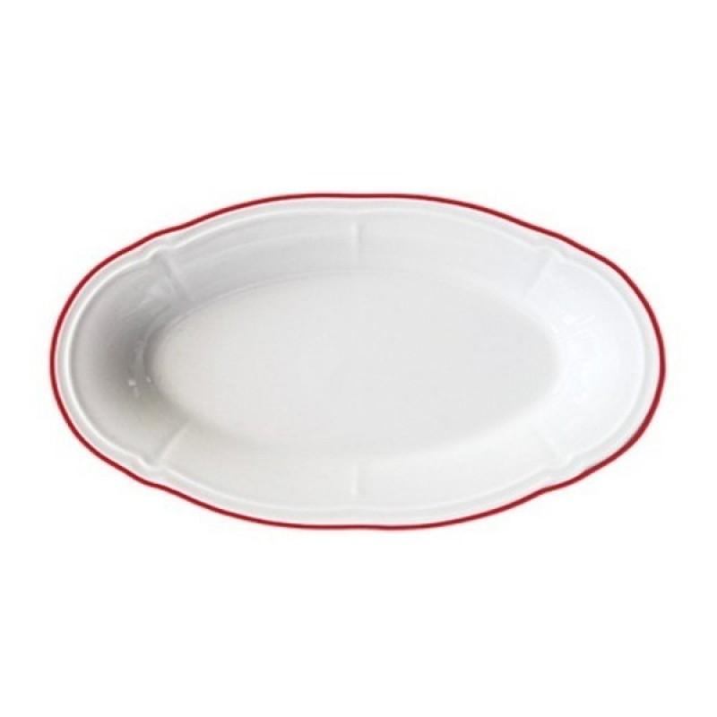 Блюдо овальное 33 см, ID FINE, Line красный