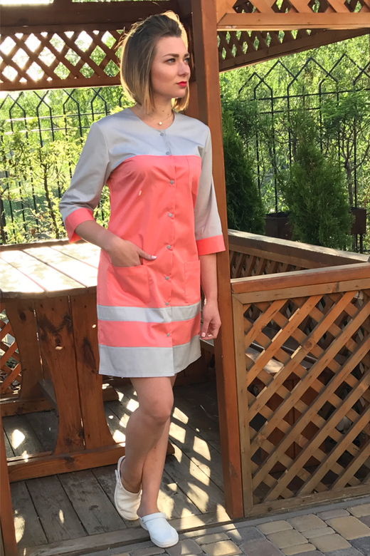 Халат медицинский женский "Шанель New", коралл