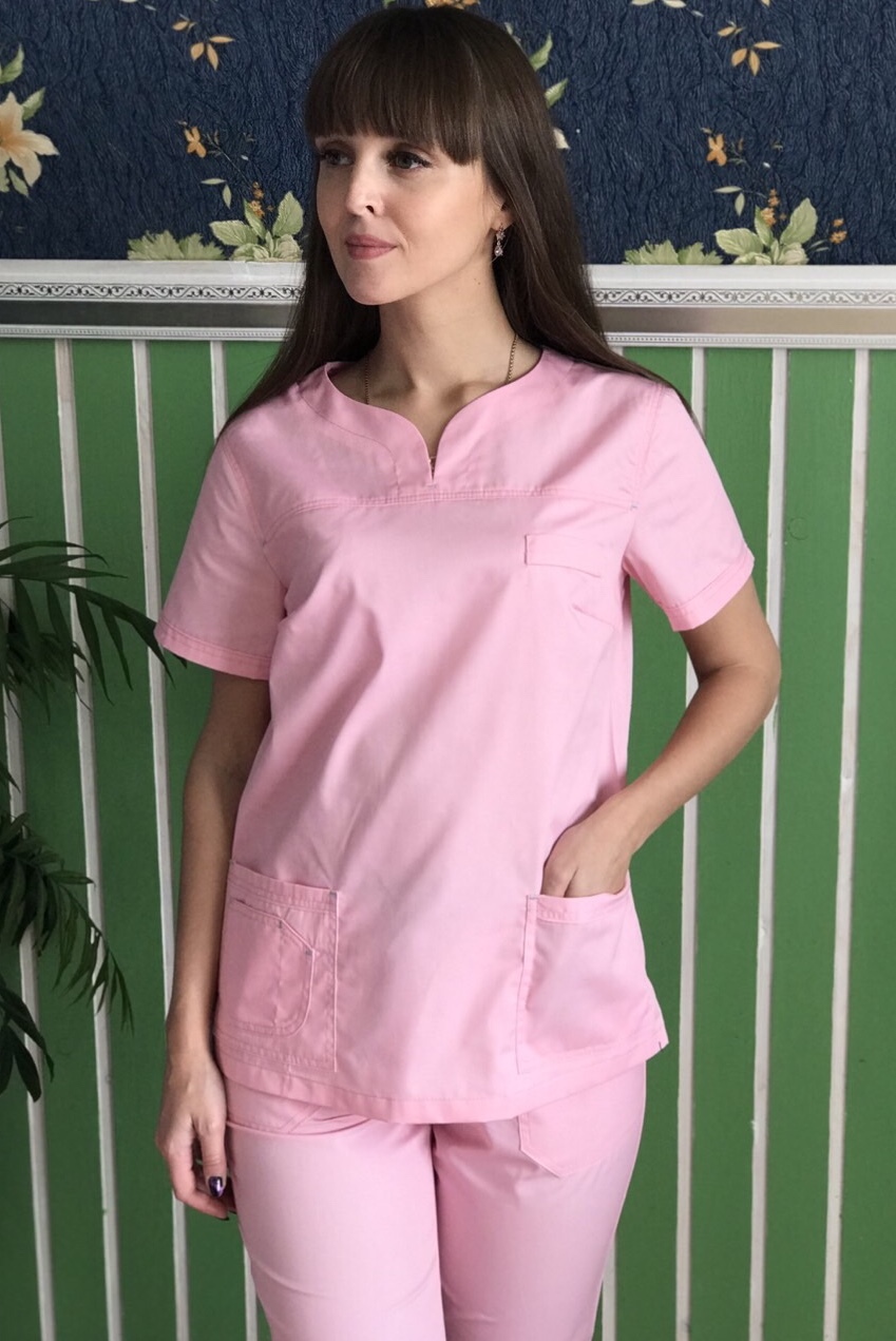 Костюм медицинский женский "Шоколад", нежно розовый, РАСПРОДАЖА ОСТАТКОВ