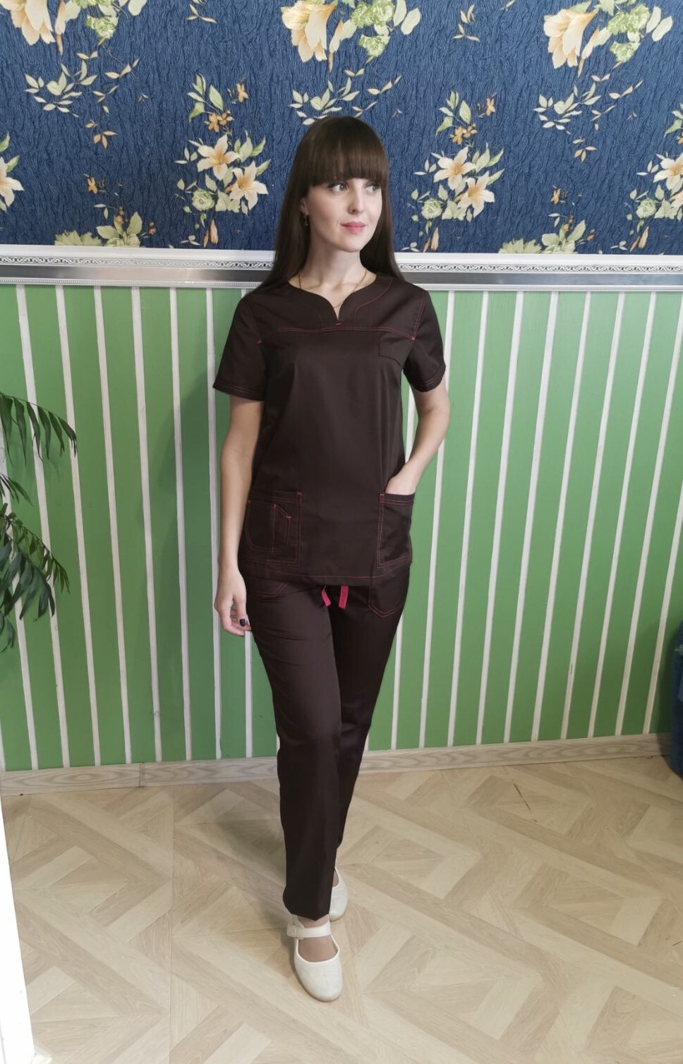 Костюм медицинский женский "Шоколад", темный шоколад, РАСПРОДАЖА ОСТАТКОВ