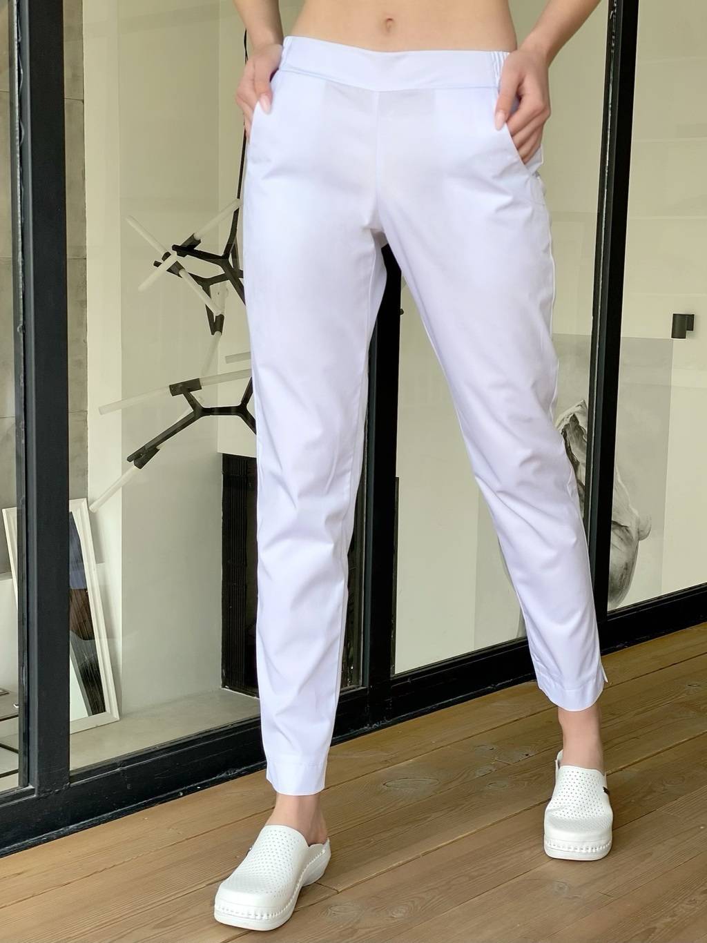 Брюки Ирис, зауженные. белые