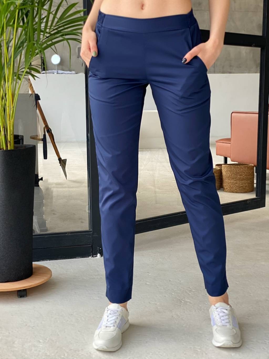 Брюки Ирис, зауженные. т. синие