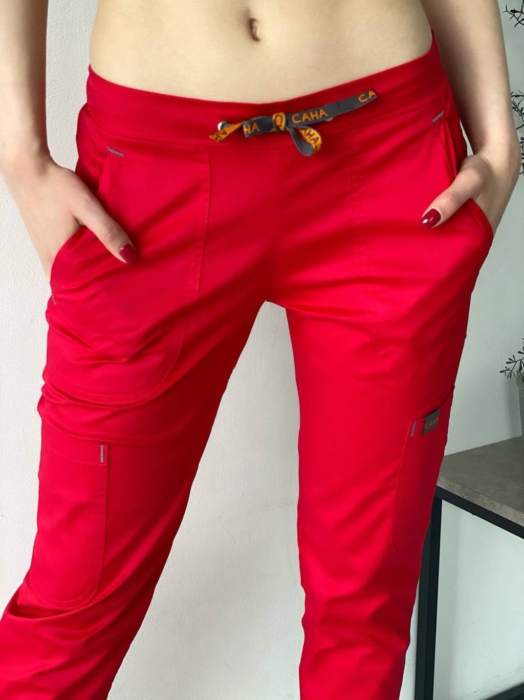 Капри Акварель, красные, стрейч