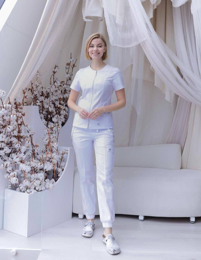 Костюм медицинский женский "Милана", stretch белый