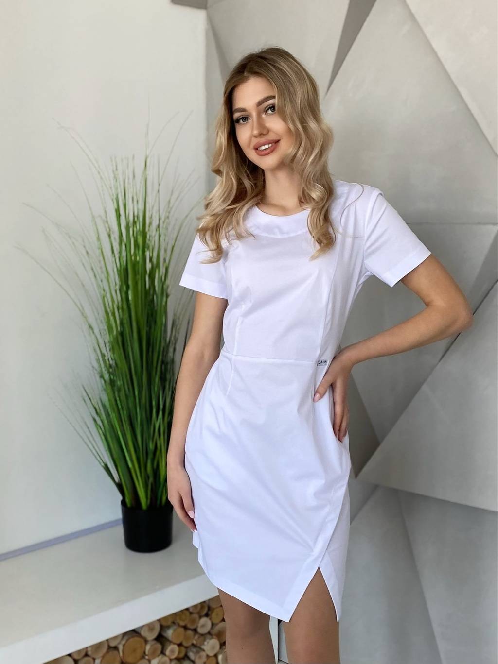 Туника  "Анита", стрейч, белая