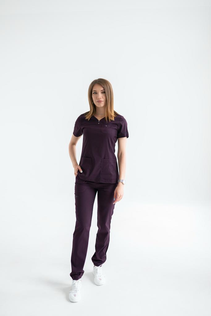 Костюм медицинский женский "Тони", баклажан