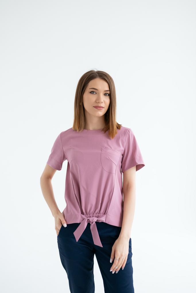 Куртка  "Кира", вискоза, пепел. роза