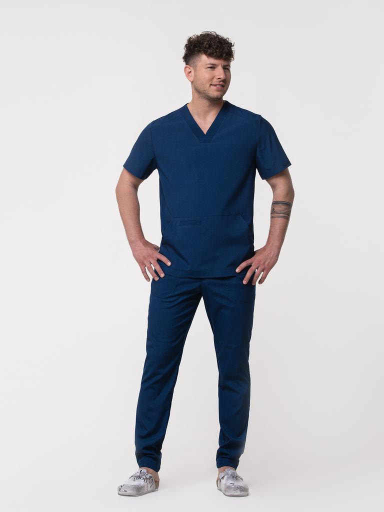 Костюм медицинский мужской "Тимур", вискоза, Турция, т синий