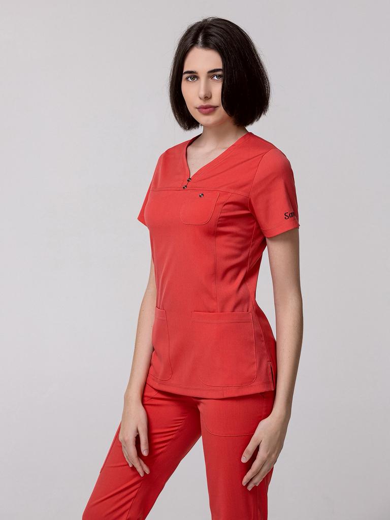 Костюм медицинский женский "Тони", вискоза, коралл