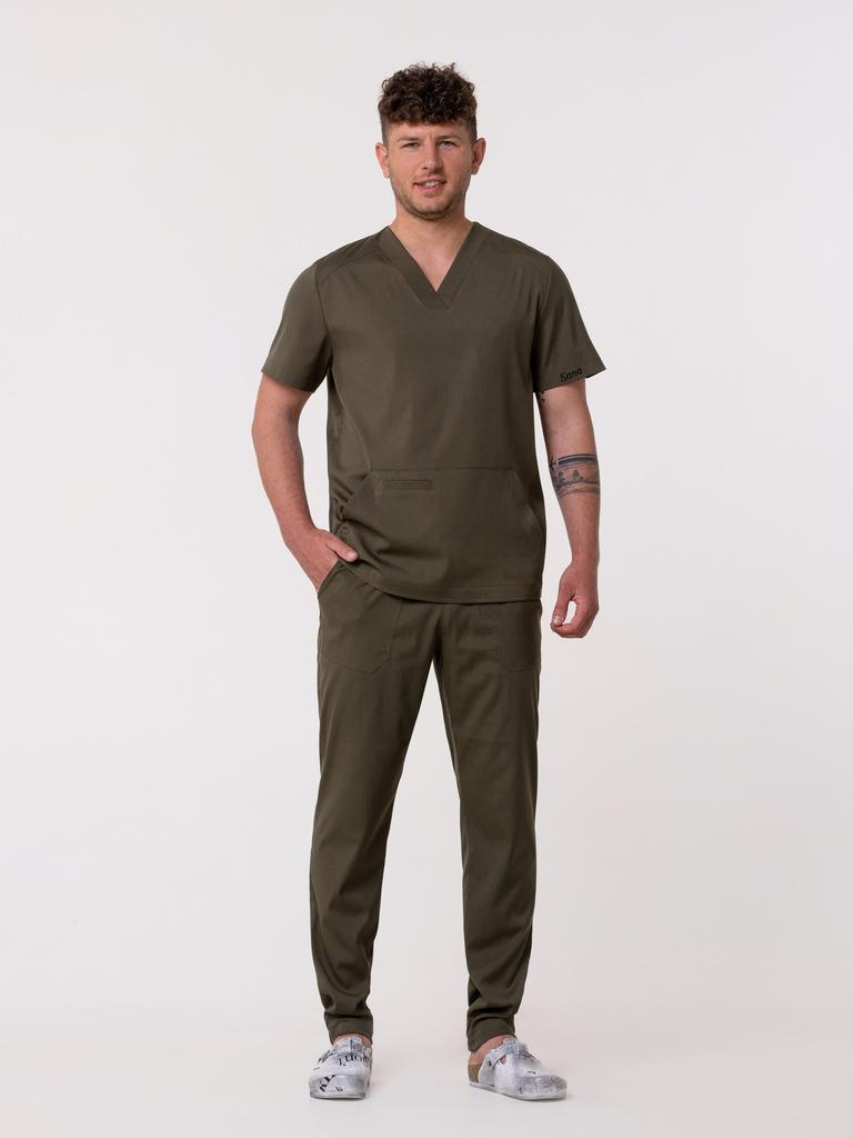 Костюм медицинский мужской "Тимур", вискоза, Турция, пеп хаки