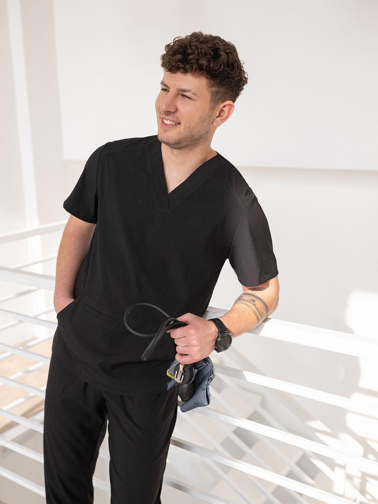 Костюм медицинский мужской "Тимур", вискоза, Турция, черный