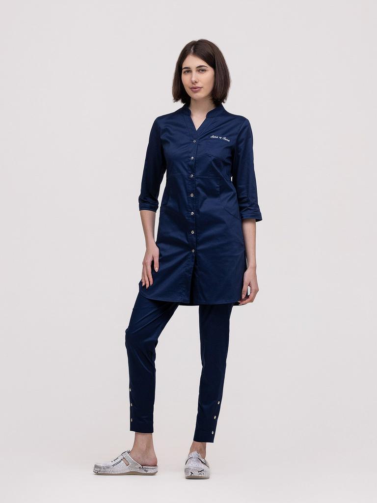 Рубашка  "Френсис", т. синий ,стрейч