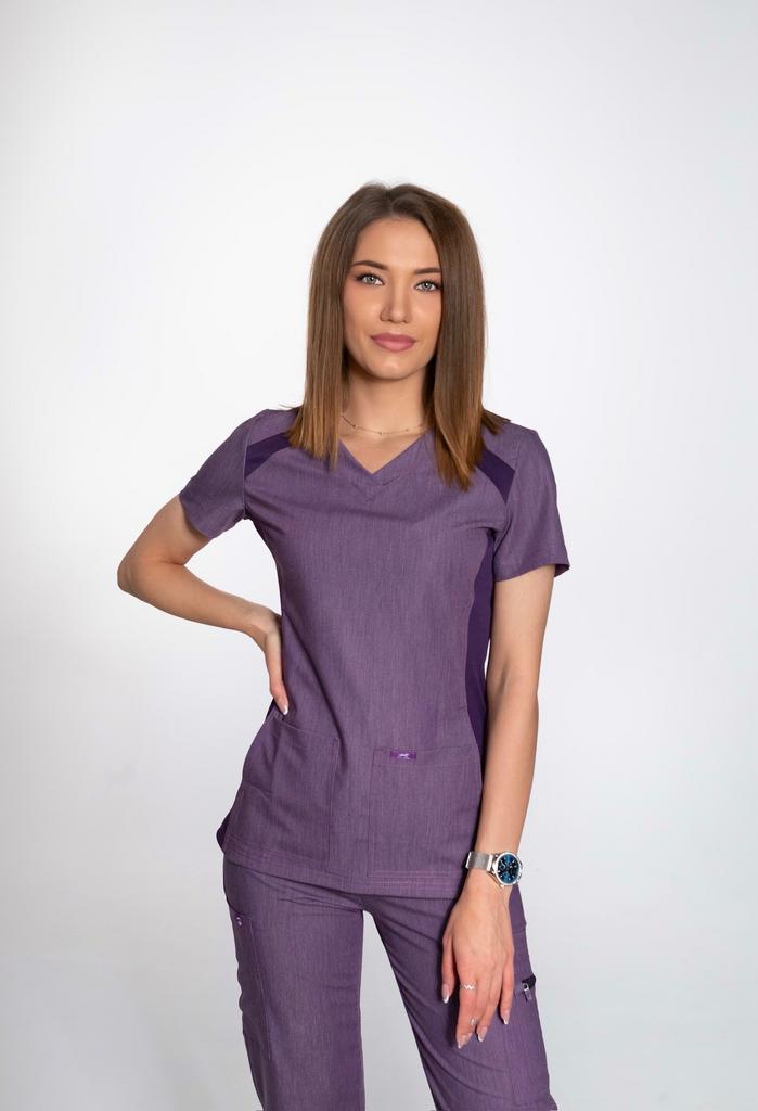 Костюм медицинский женский "Шелли", вискоза, фиолетовый