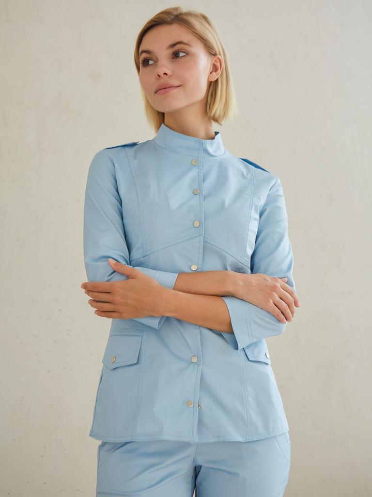 Костюм медицинский женский "Ясмин", stretch  голубой