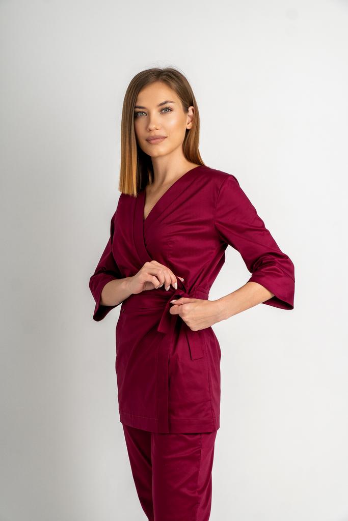 Костюм медицинский женский "Глория", stretch  бордо