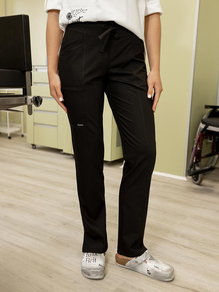 Брюки  Амур, вискоза, черные