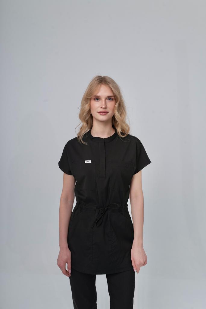 Костюм медицинский женский "Ода", вискоза, черный