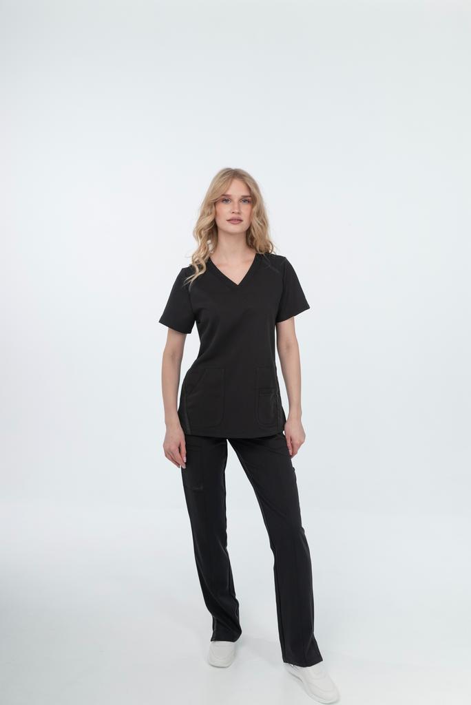 Костюм медицинский женский "Амур", вискоза, черный