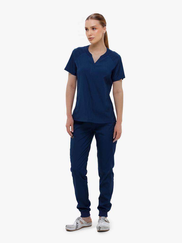 Костюм медицинский женский "Ника", вискоза, т. синий