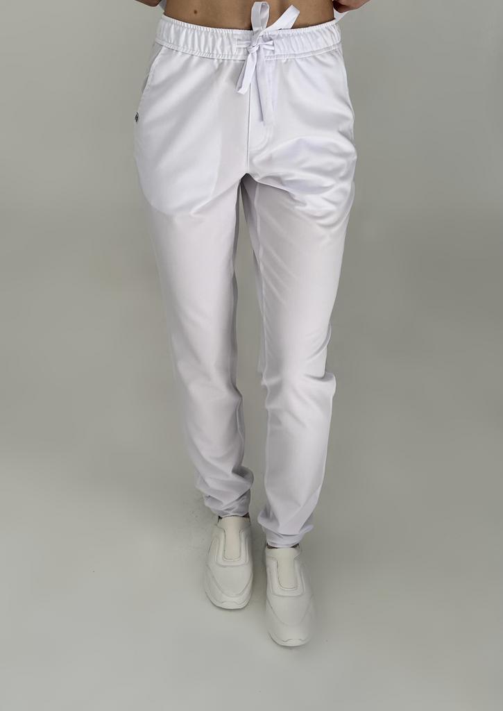 Брюки  Томи, вискоза, белые