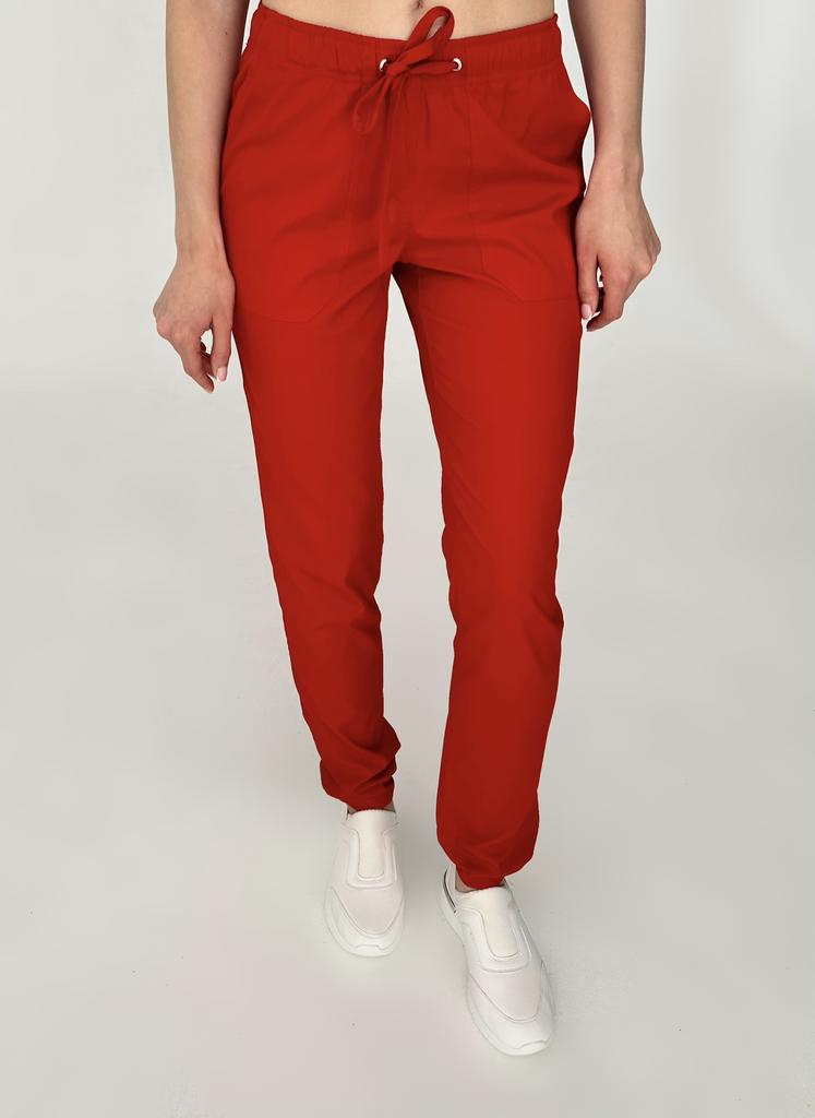 Брюки  Тима, унисекс, вискоза, красные