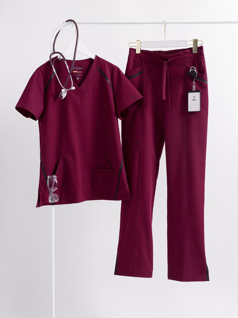 Костюм медицинский женский "Амур", вискоза, рубиновый