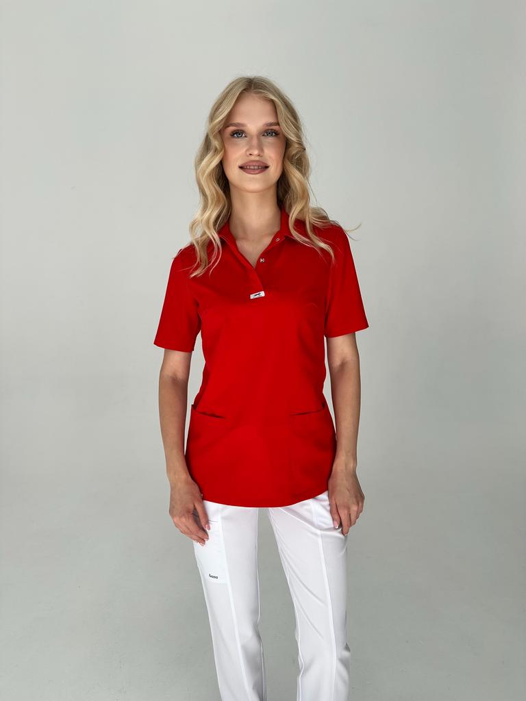 Поло  "Мэдди", вискоза, красное
