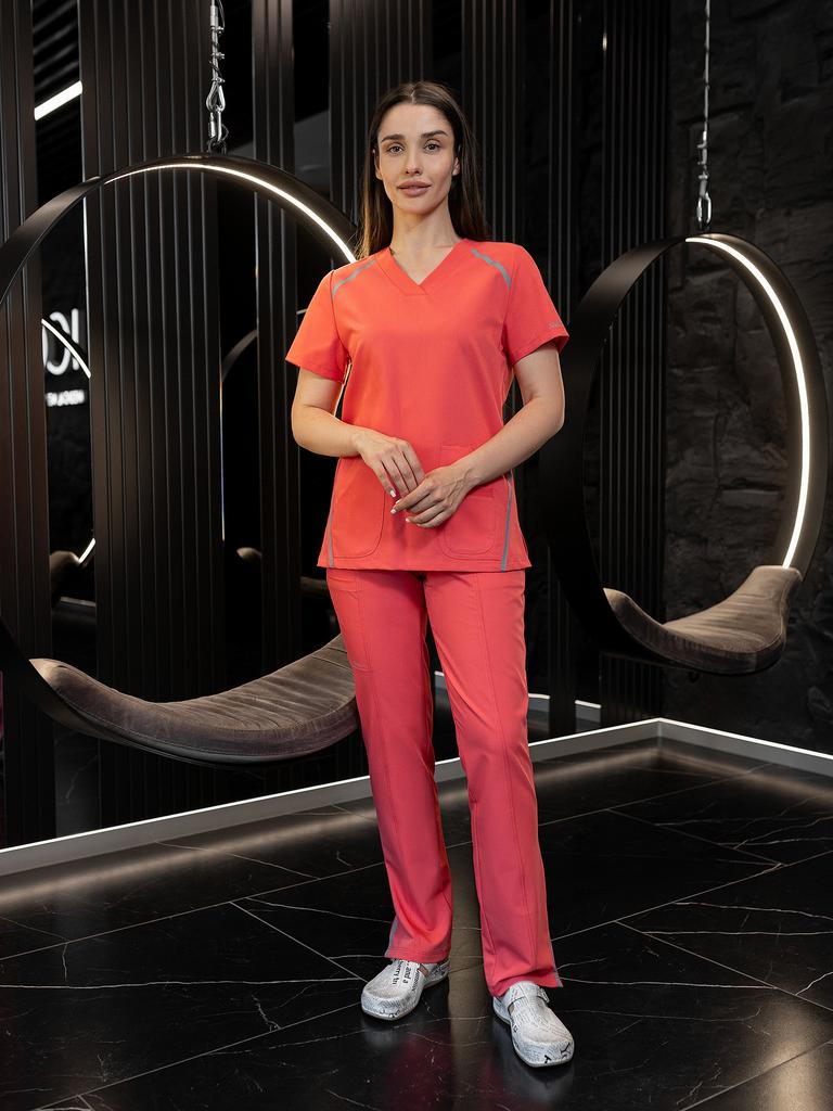 Костюм медицинский женский "Амур", вискоза, коралл