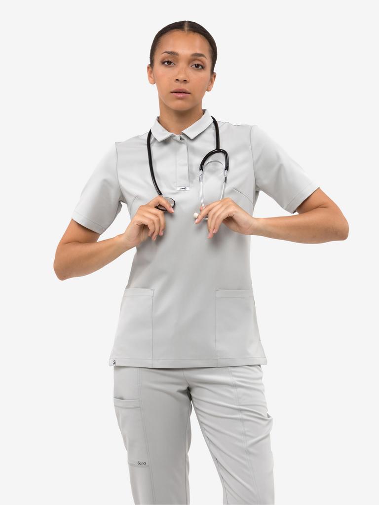 Поло  "Мэдди", вискоза, туман