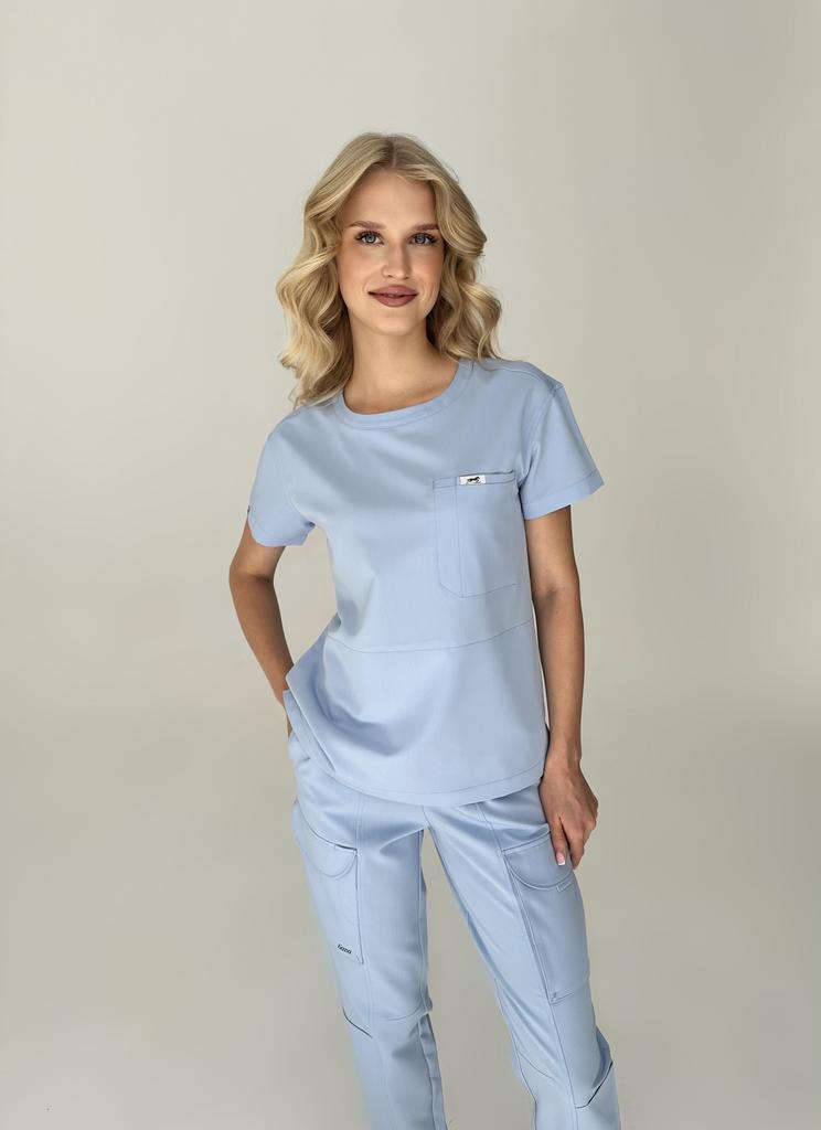 Костюм медицинский женский "Харли", вискоза, небо