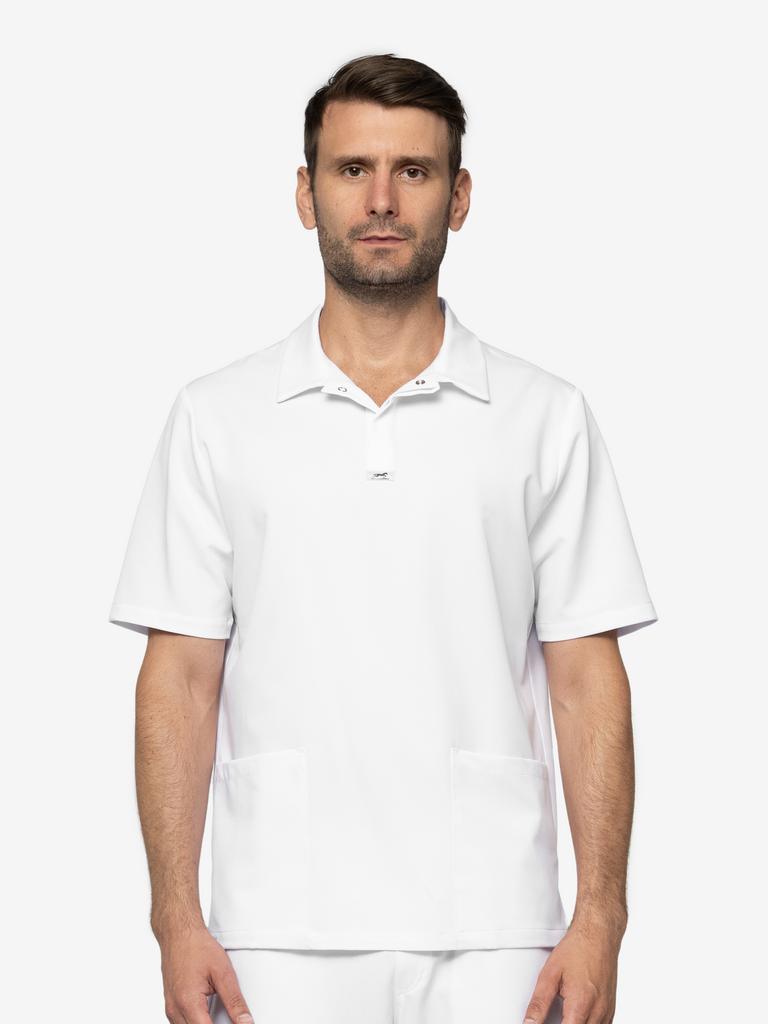Поло  "Матео", мужское, вискоза, белое