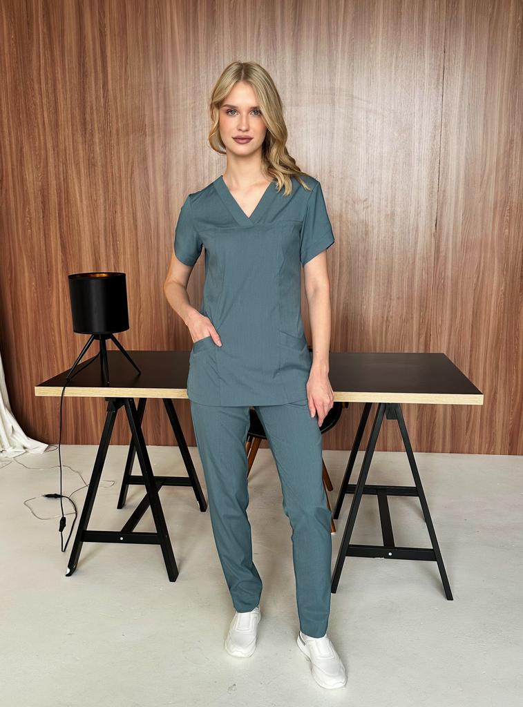 Костюм медицинский женский "Ластик New", вискоза, ниагара