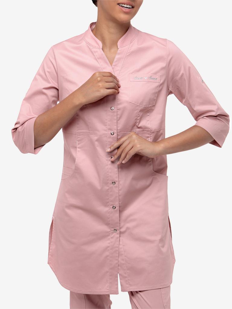 Рубашка  "Френсис", пудра, стрейч